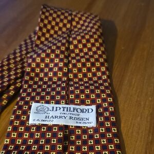 J.P. Tilford Geometric Red and Yellow Men's Tie